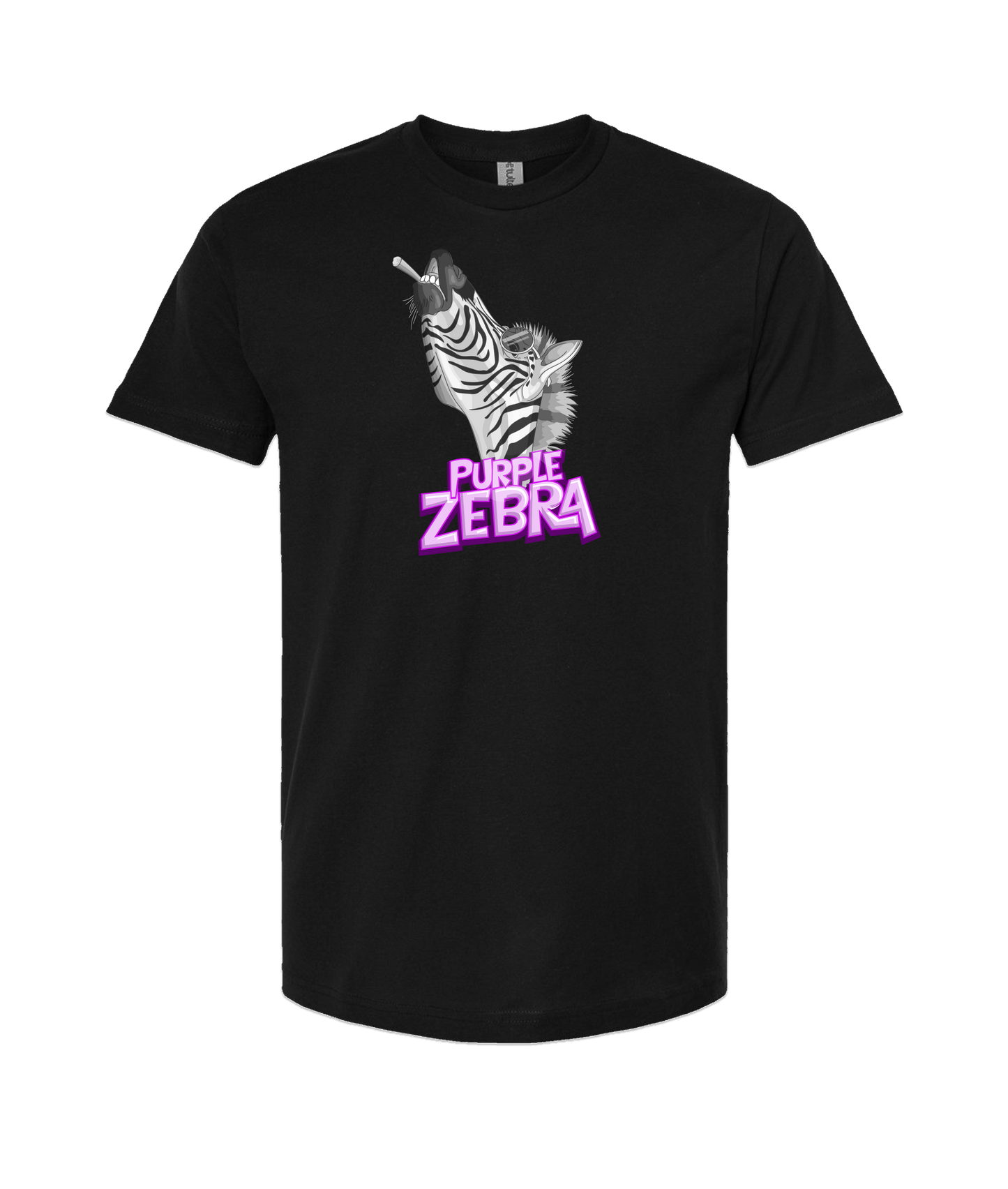 Purple Zebra - Zebra Cone - Black T Shirt