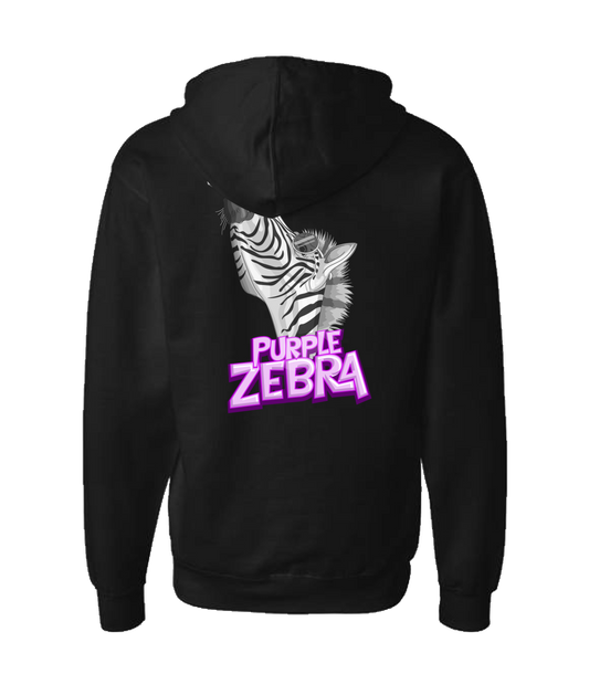 Purple Zebra - Zebra Cone - Black Zip Up Hoodie