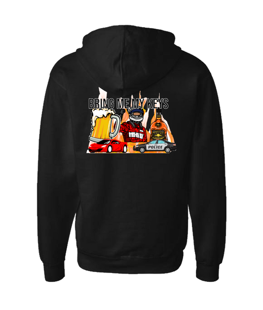 Purple Zebra - Bring Me My Keys - Black Zip Up Hoodie