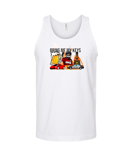Purple Zebra - Bring Me My Keys - White Tank Top