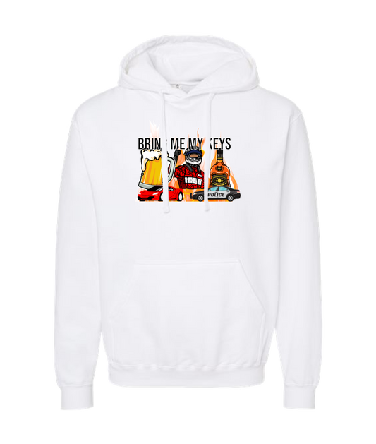 Purple Zebra - Bring Me My Keys - White Hoodie