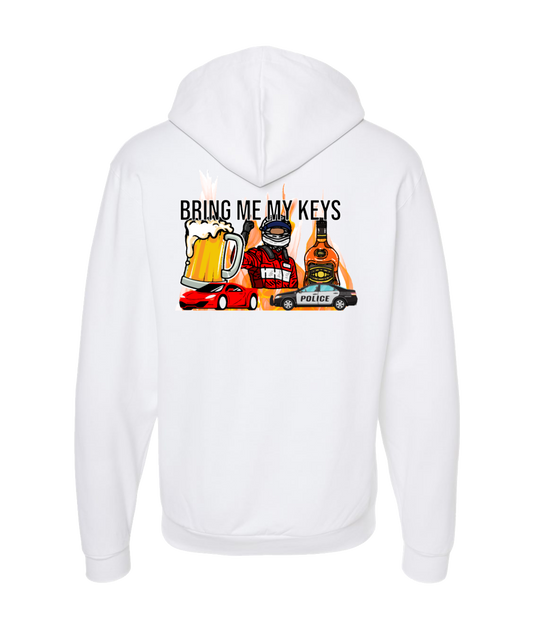 Purple Zebra - Bring Me My Keys - White Zip Up Hoodie