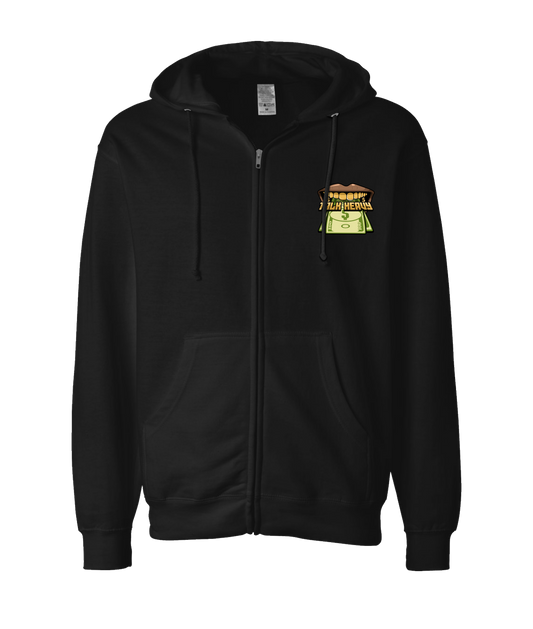 V-QUANTOP - TALK HEAVY - Black Zip Up Hoodie
