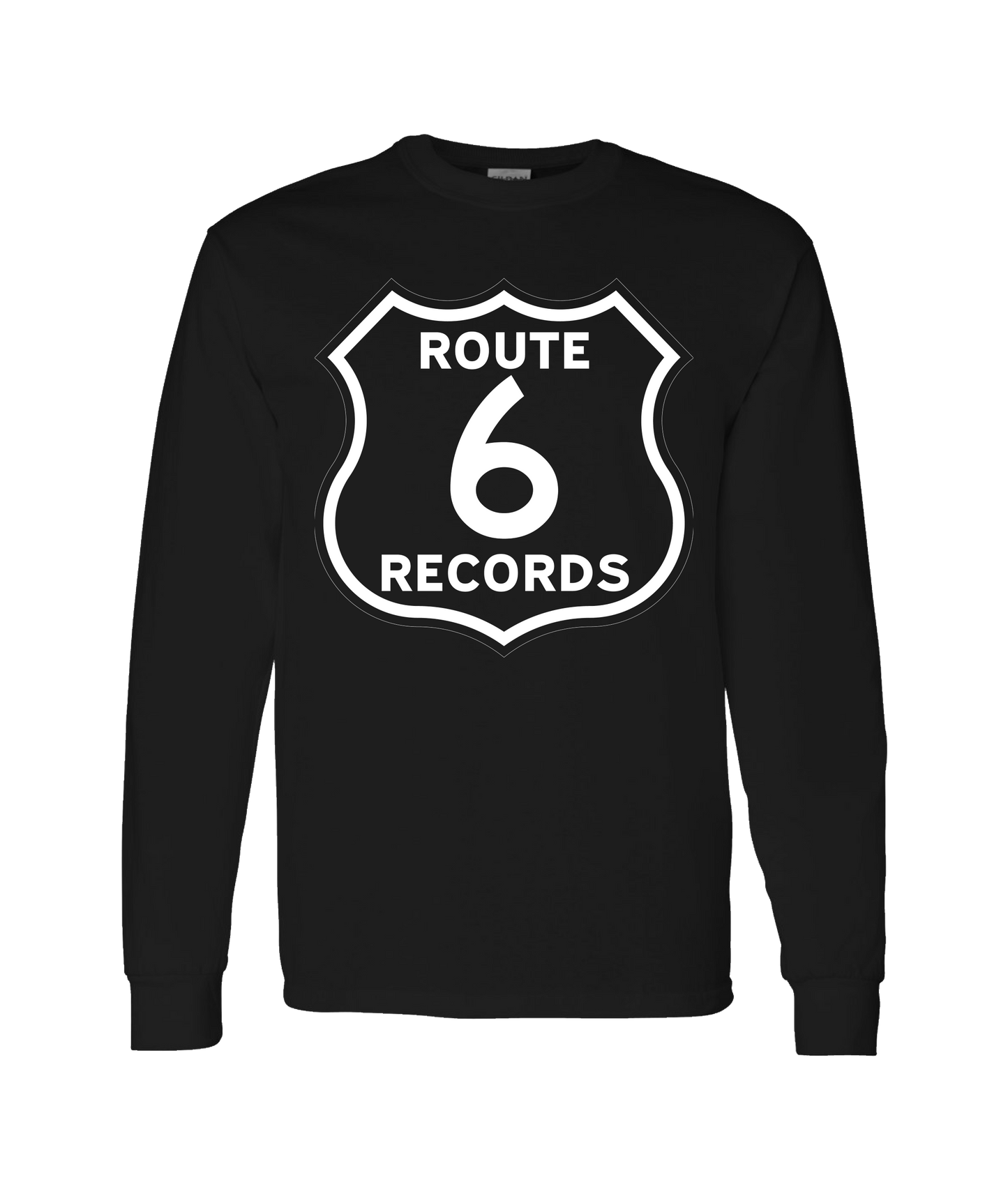 Route 6 Records - Route 6 Sign Logo - White Long Sleeve T
