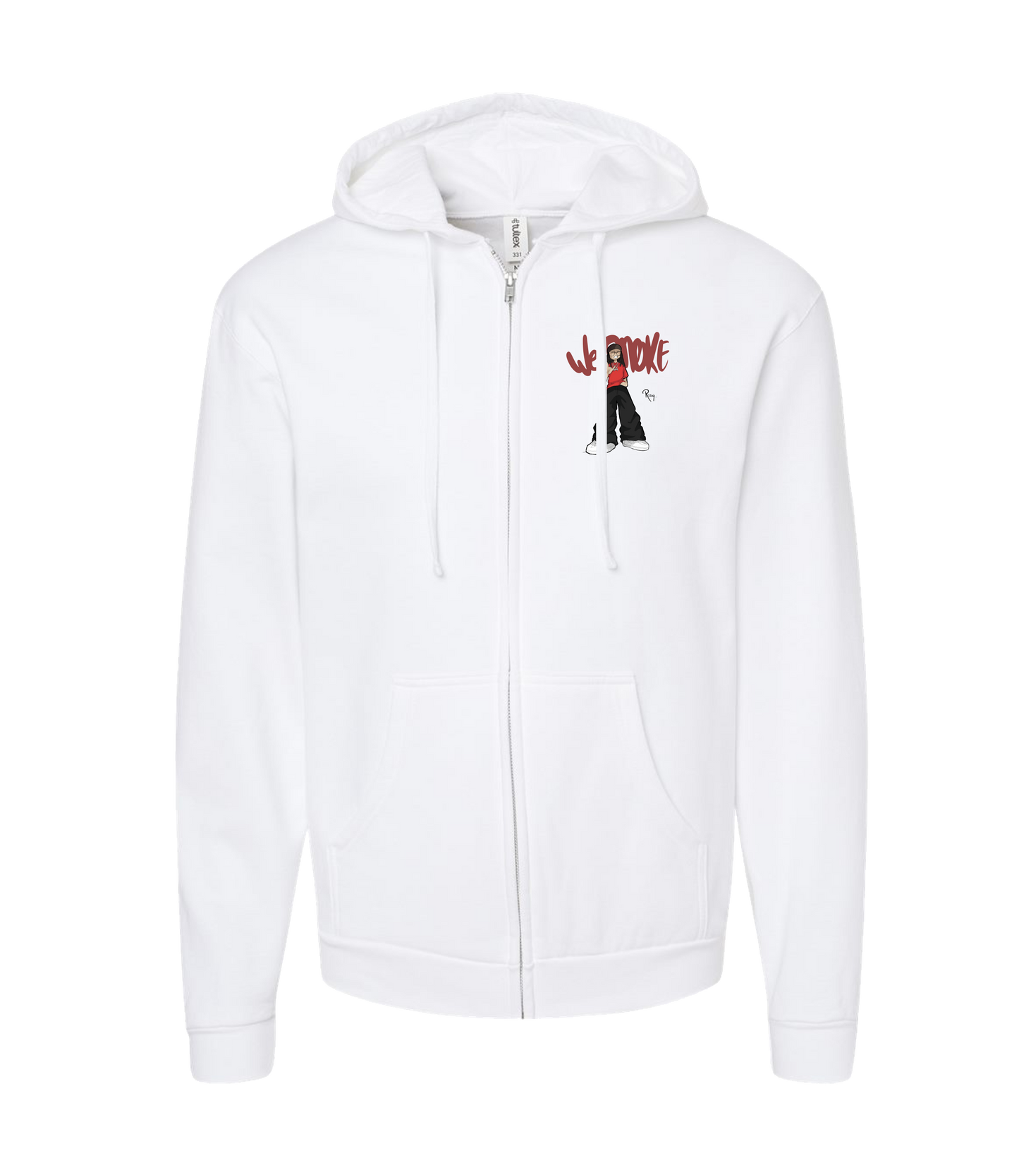 Rosay 777 - We Smoke - White Zip Up Hoodie