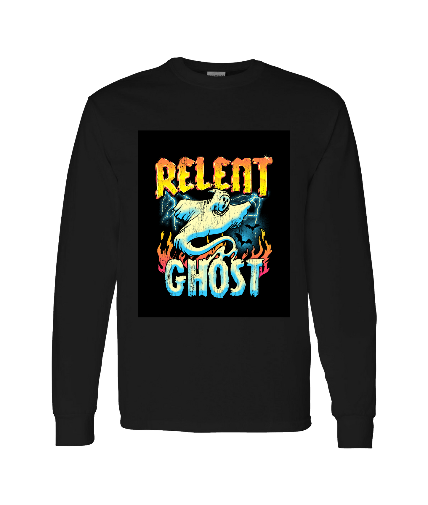 V-RELTOP - GHOST - Black Long Sleeve T