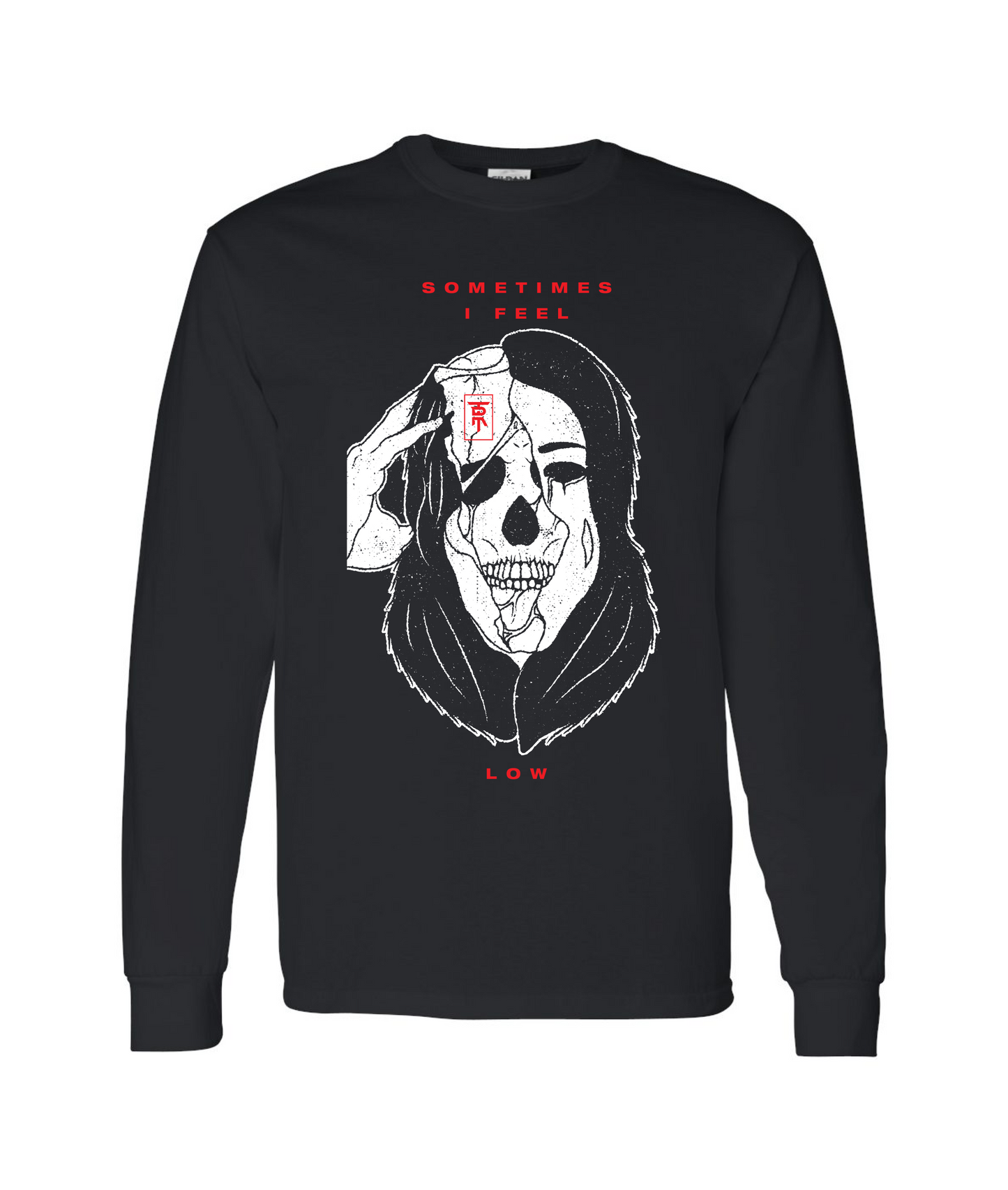V-RELTOP - SOMETIMES I FEEL LOW - Black Long Sleeve T