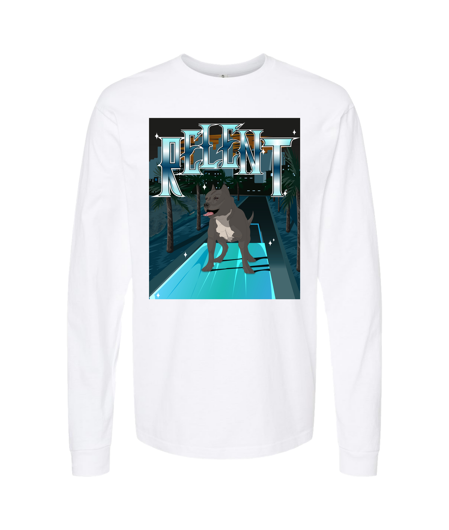 Relent - PITBULL - White Long Sleeve T