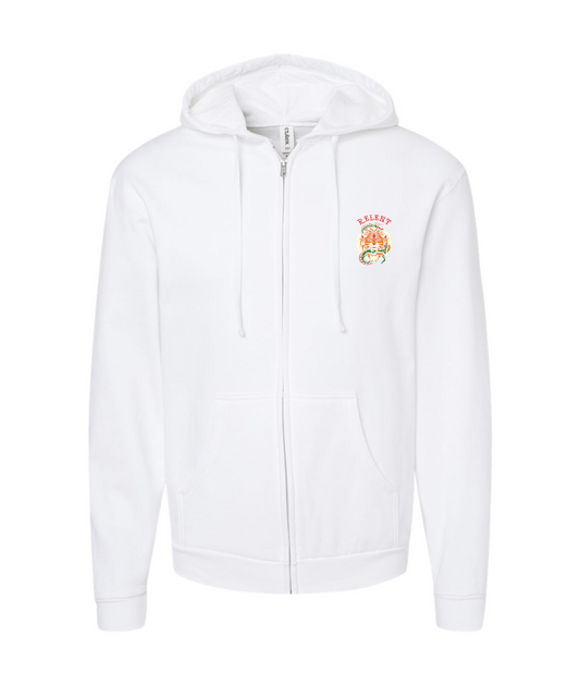 V-RELTOP - YOU'RE A SNAKE - White Zip Up Hoodie