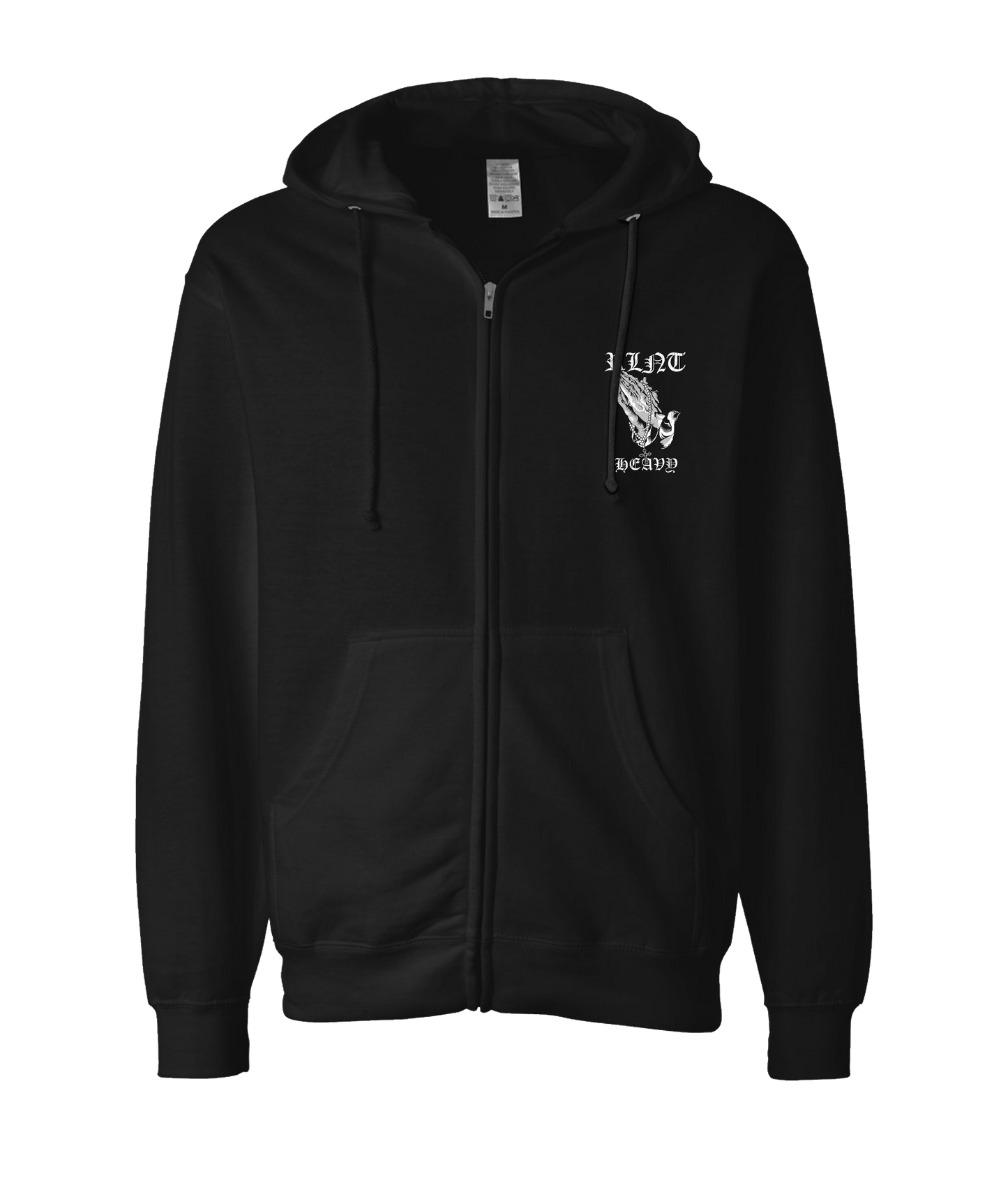 V-RELTOP - PRAYER HANDS - Black Zip Up Hoodie
