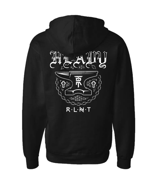 Relent - HEAVY - Black Zip Up Hoodie