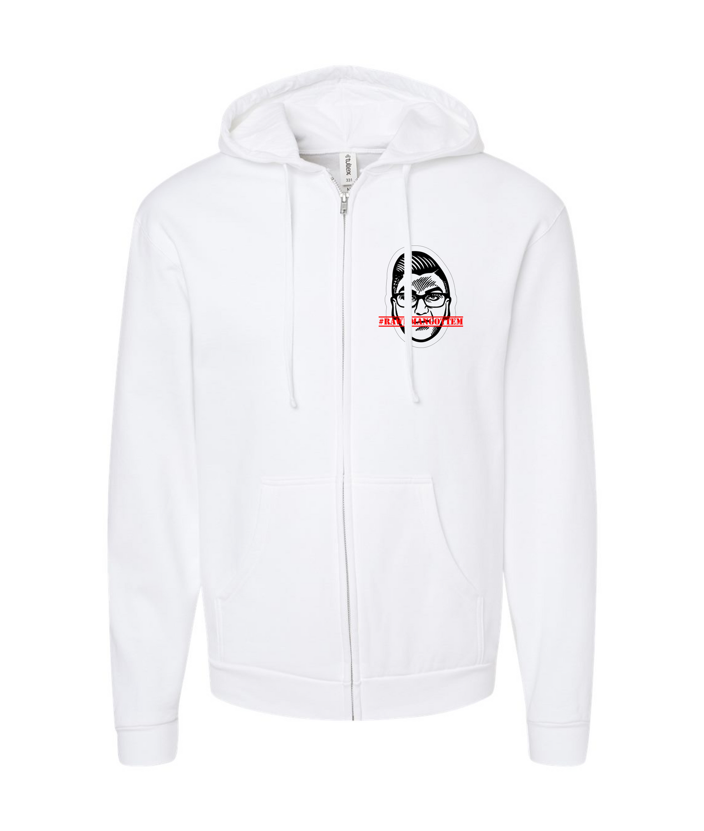 Hashtag White Zip Hoodie