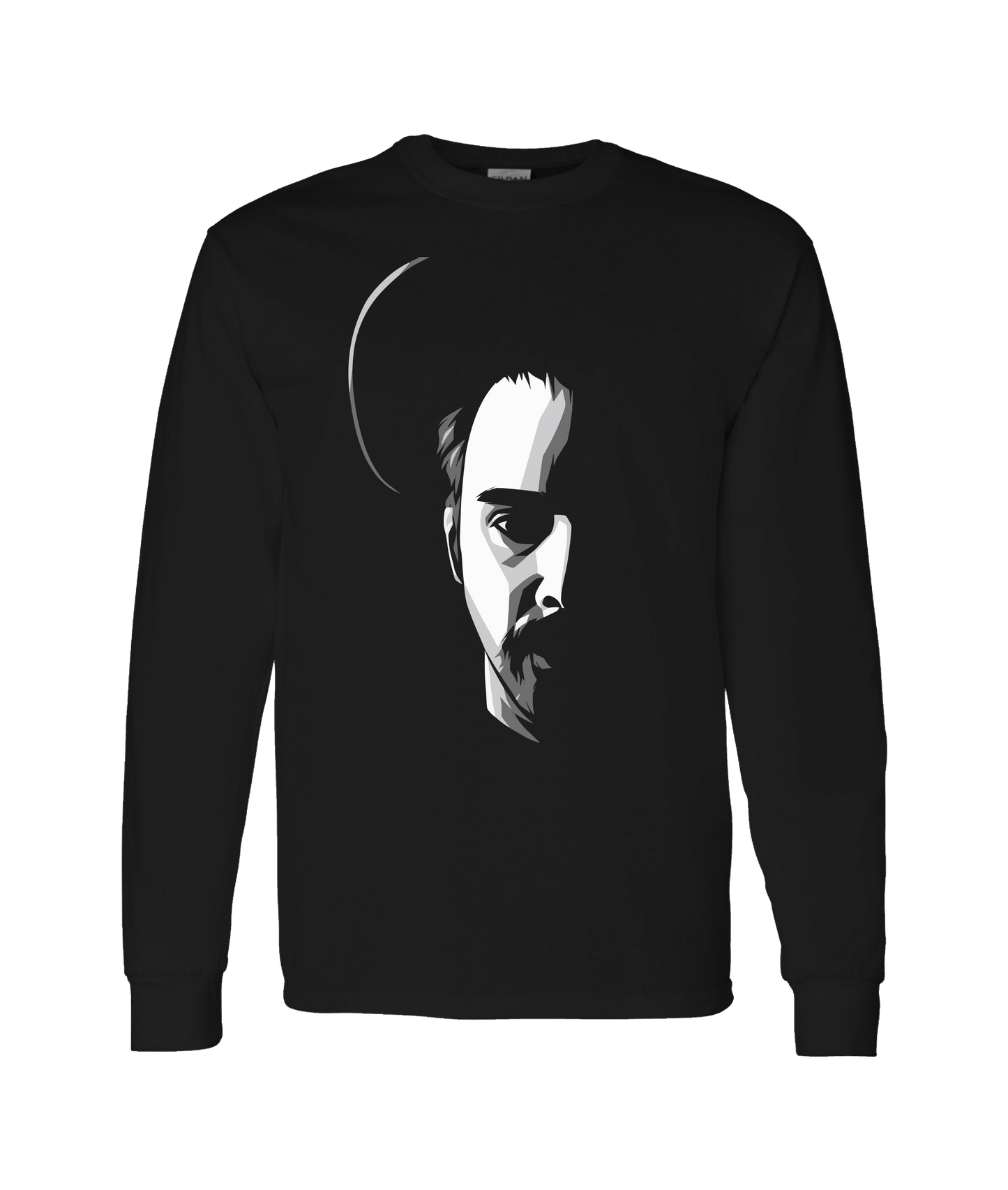 Ryan Slice - HALF FACE - Black Long Sleeve T