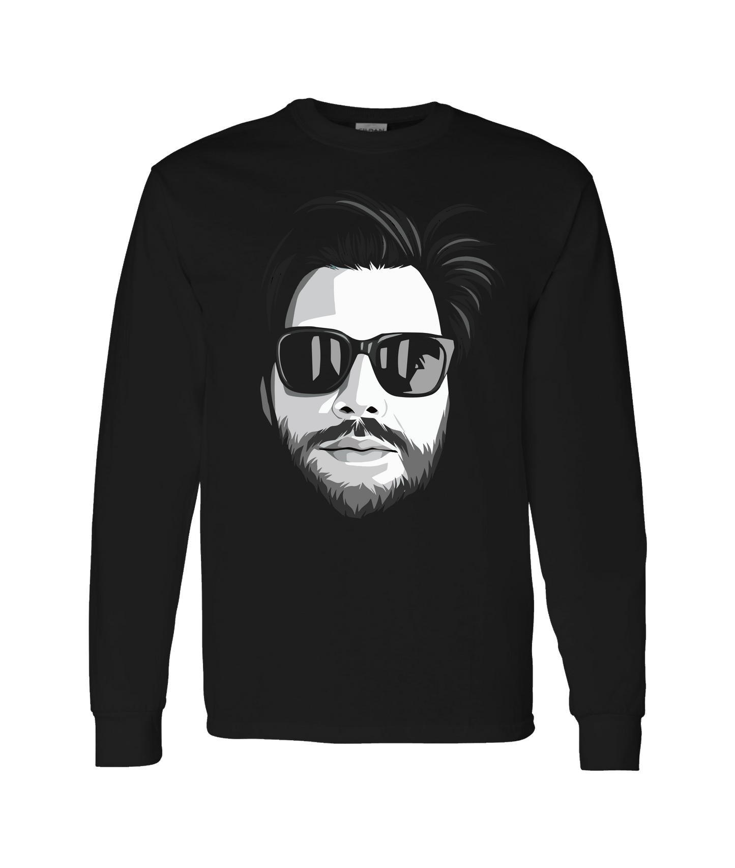 Ryan Slice - FULL FACE - Black Long Sleeve T