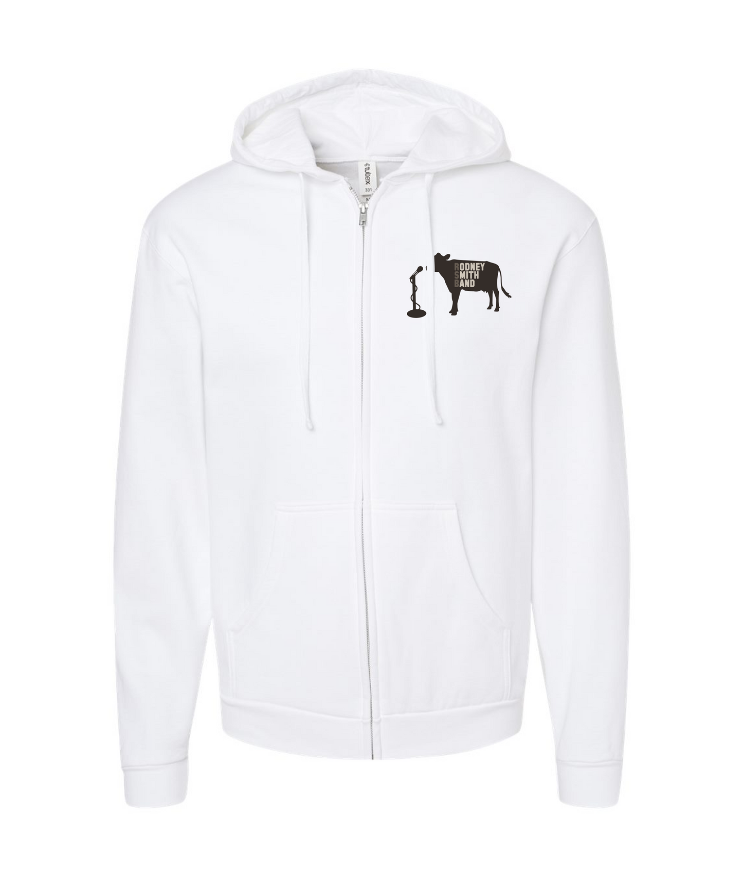Rodney Smith Band - Cow Logo - White Zip Hoodie