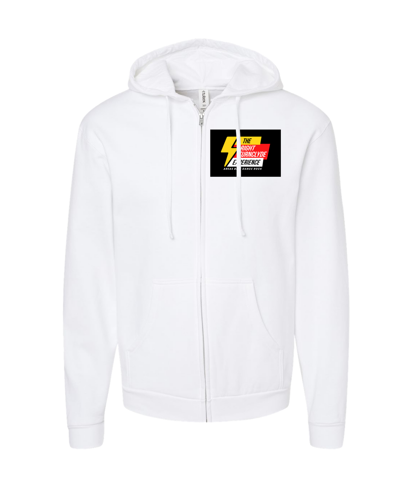 Right TurnClyde "Brucie Gear" Merchandise - The Experience - White Zip Up Hoodie