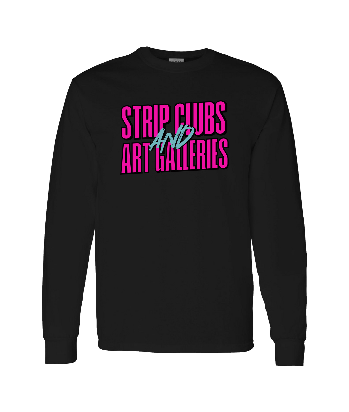 StripClubs and Art Galleries - Logo Tee - Black Long Sleeve T