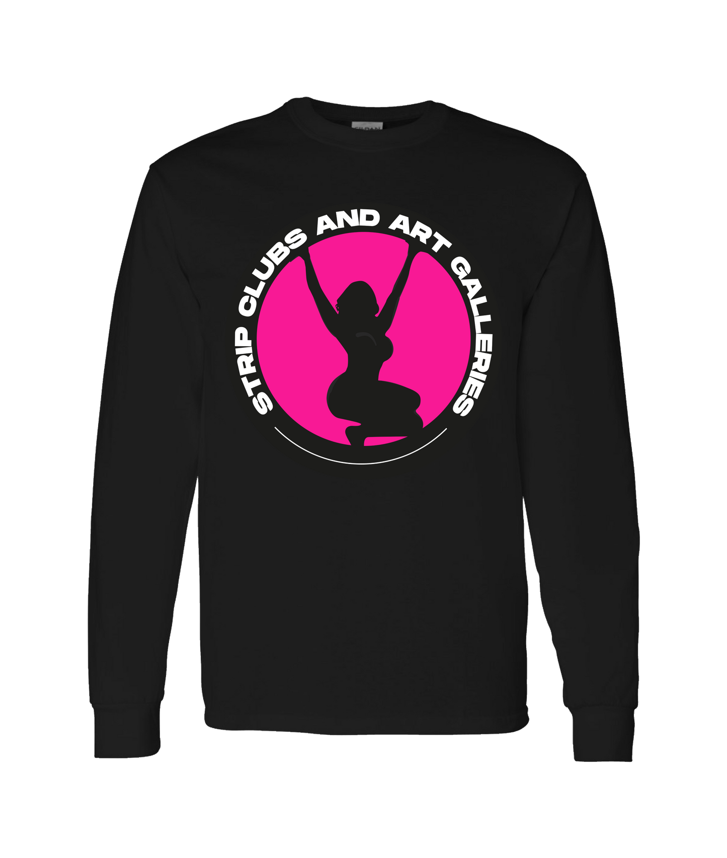 StripClubs and Art Galleries - Patch Tee - Black Long Sleeve T