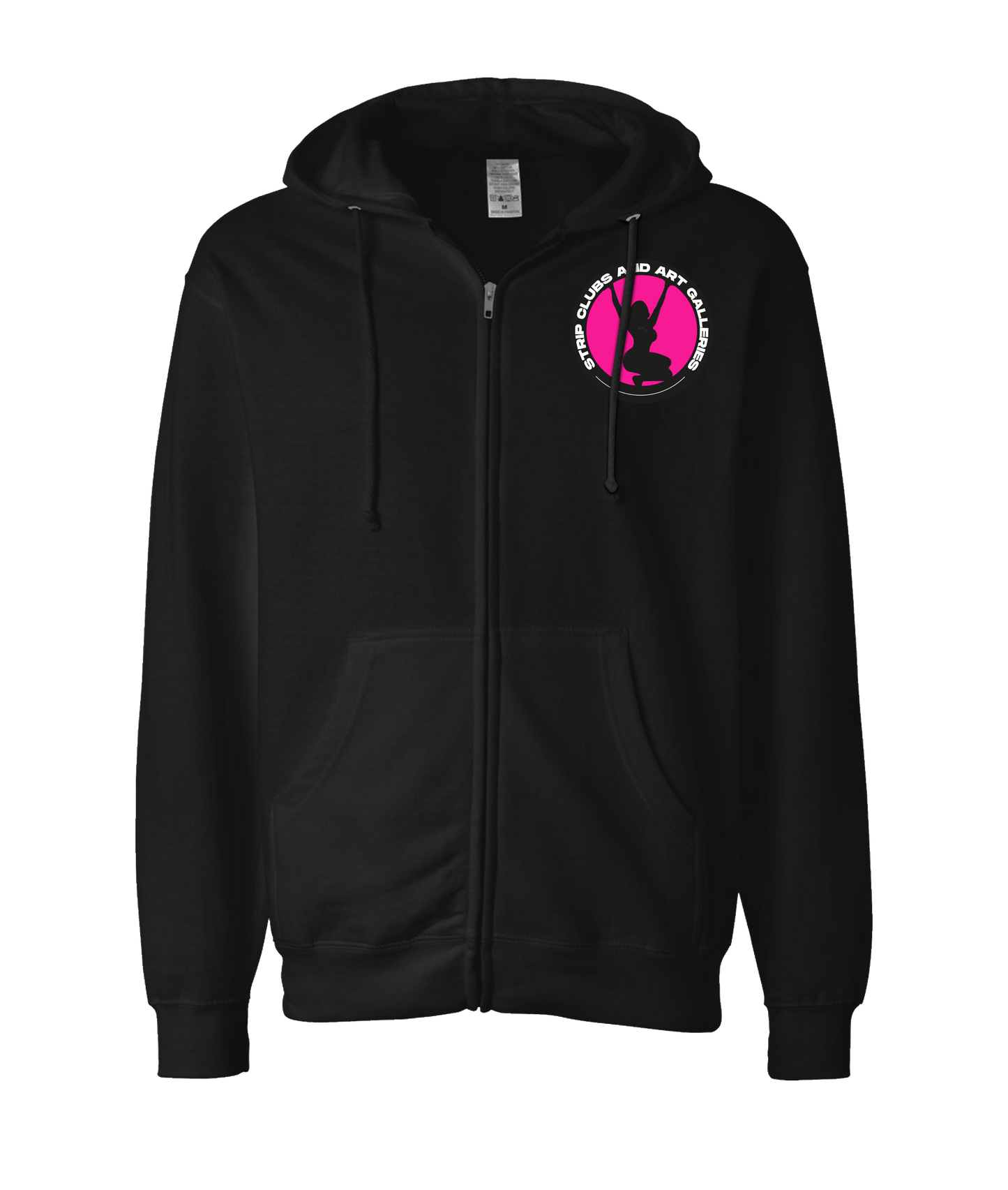 StripClubs and Art Galleries - Patch Tee - Black Zip Up Hoodie