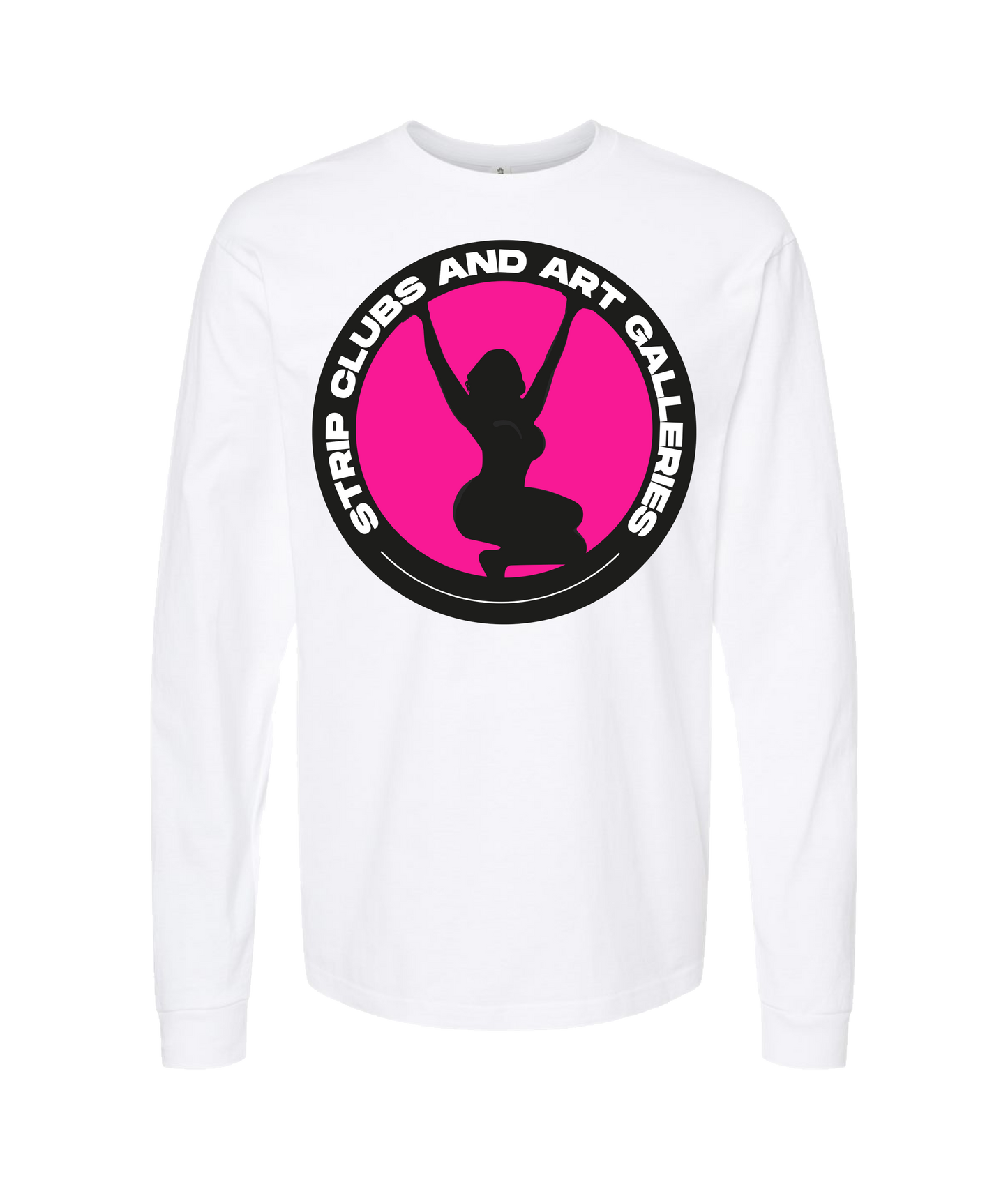 StripClubs and Art Galleries - Patch Tee - White Long Sleeve T