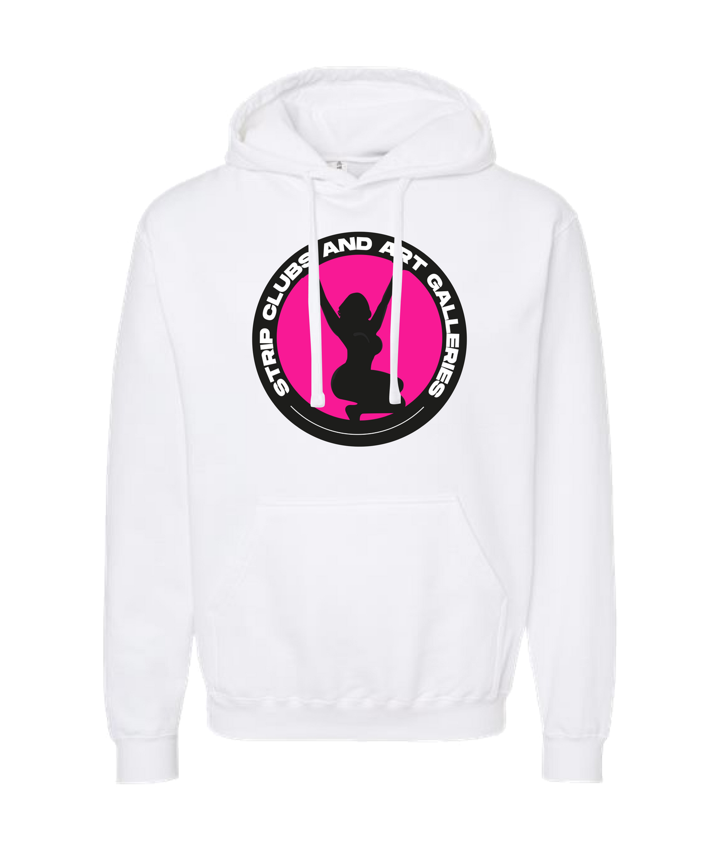 StripClubs and Art Galleries - Patch Tee - White Hoodie