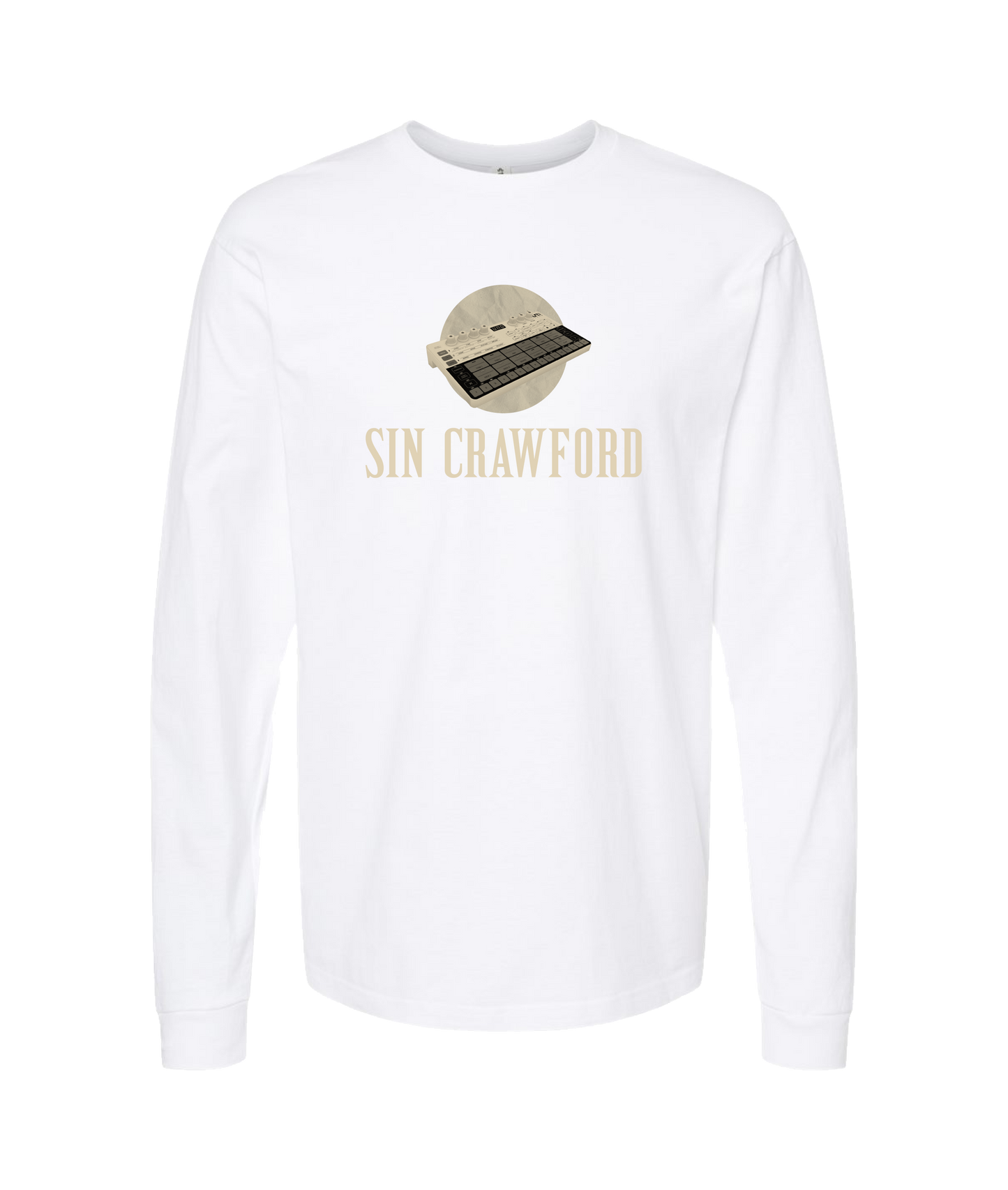 Sincrawford - Drum Machine - White Long Sleeve T