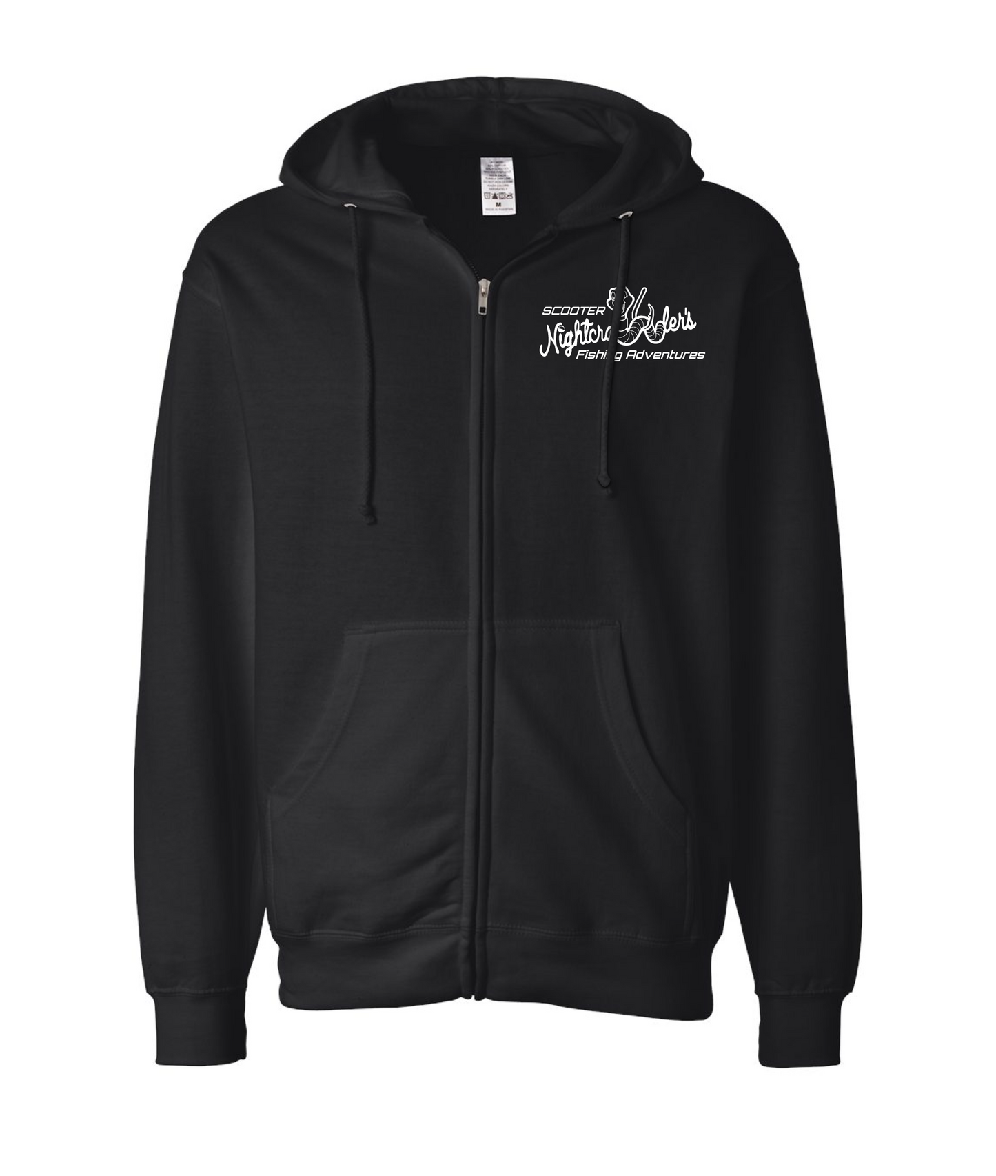 V-SCNTOP - Scooter Nightcrawler BW - Black Zip Up Hoodie