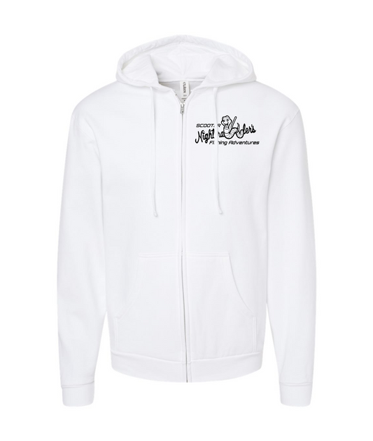 V-SCNTOP - Scooter Nightcrawler BW - White Zip Up Hoodie