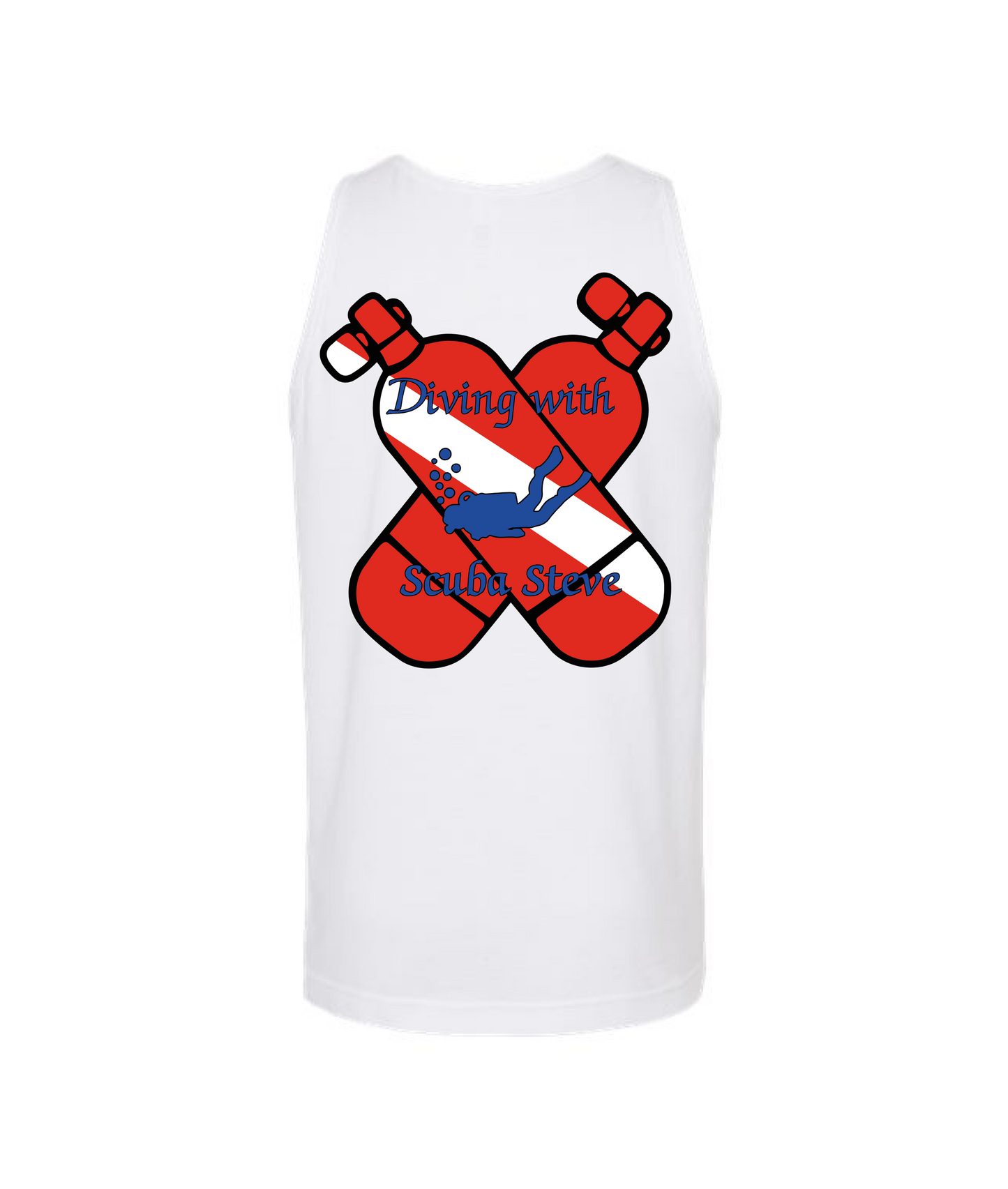 Scuba Steve - OXYGEN TANK - White Tank Top