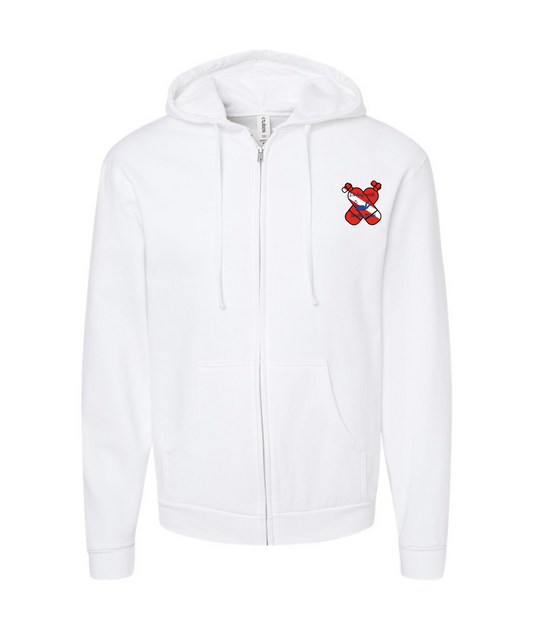 V-SCSTTOP - DESIGN 4 - White Zip Up Hoodie
