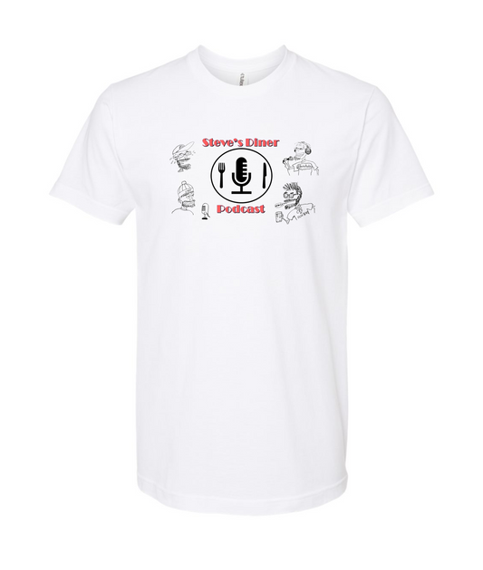 Steve's Diner Podcast - Logo - White T-Shirt