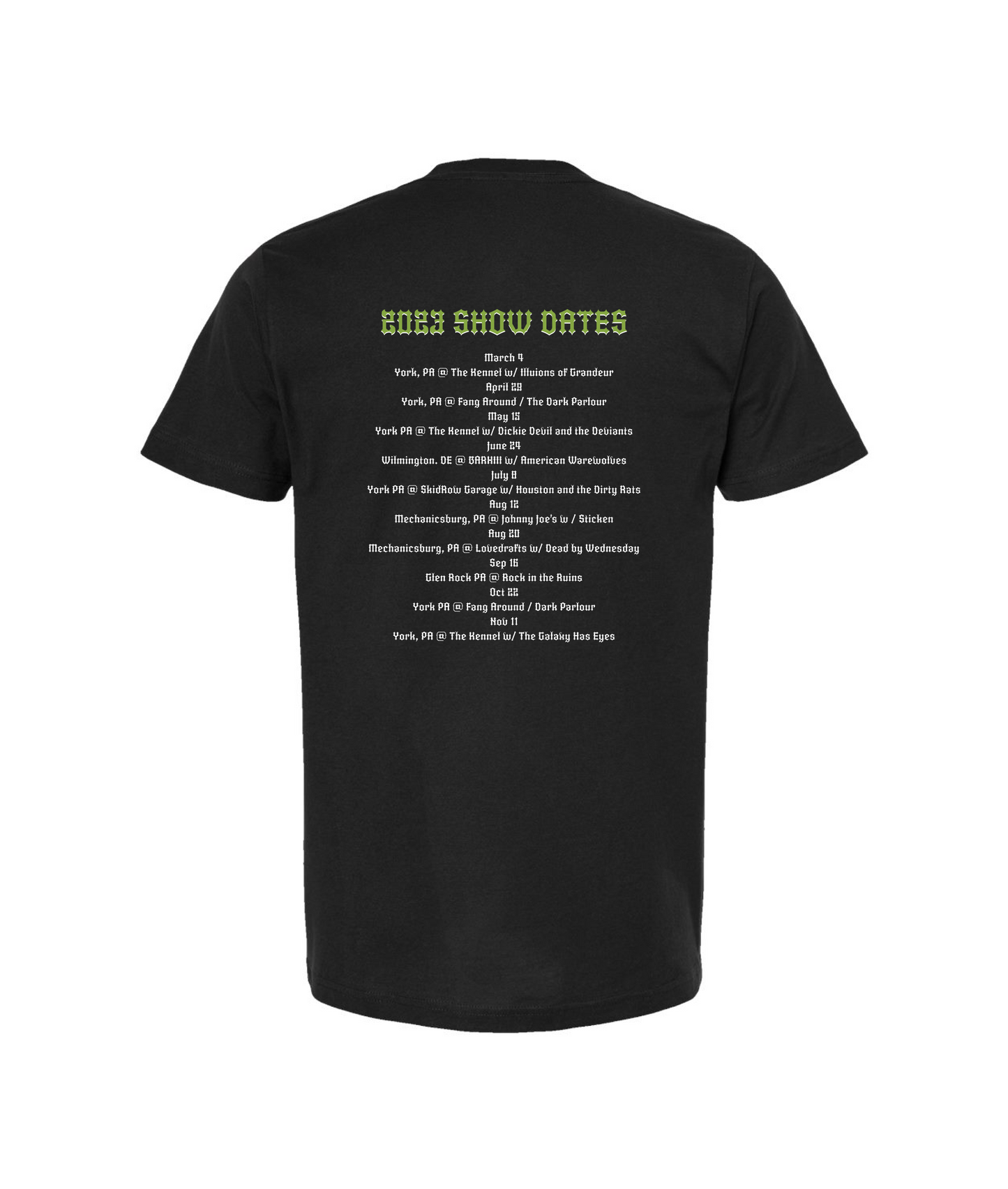 V-SEGTOP - 2023 SHOW DATES - Black T-Shirt