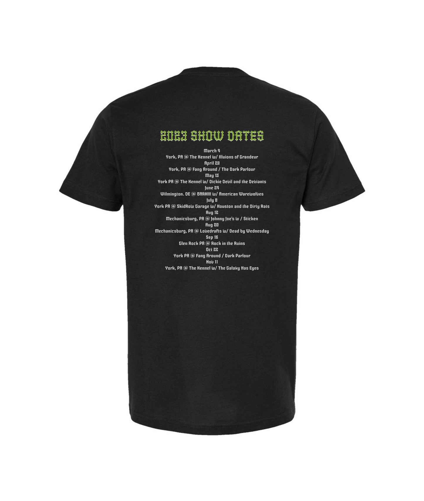 Seglock - 2023 SHOW DATES - Black T-Shirt