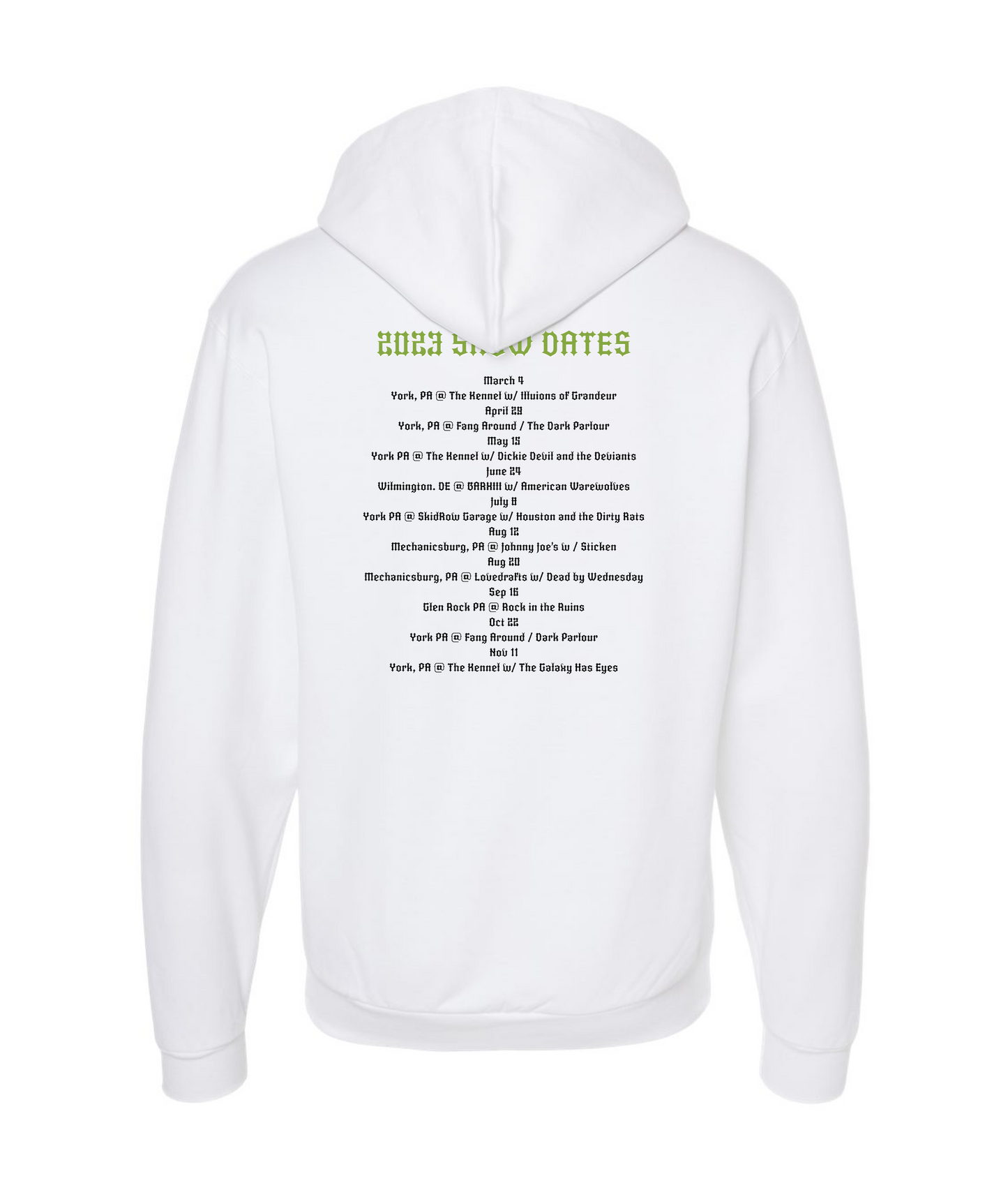 V-SEGTOP - 2023 SHOW DATES - White Zip Up Hoodie