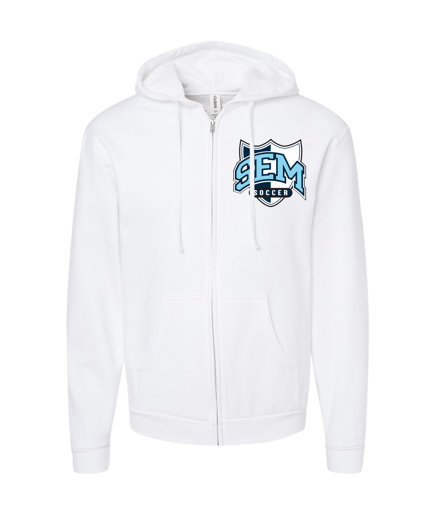 Sem Soccer - SEM SOCCER - White Zip Up Hoodie