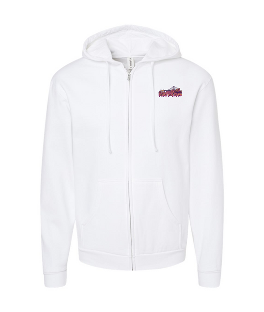 V-SFSTOP - Design 1 - White Zip Up Hoodie