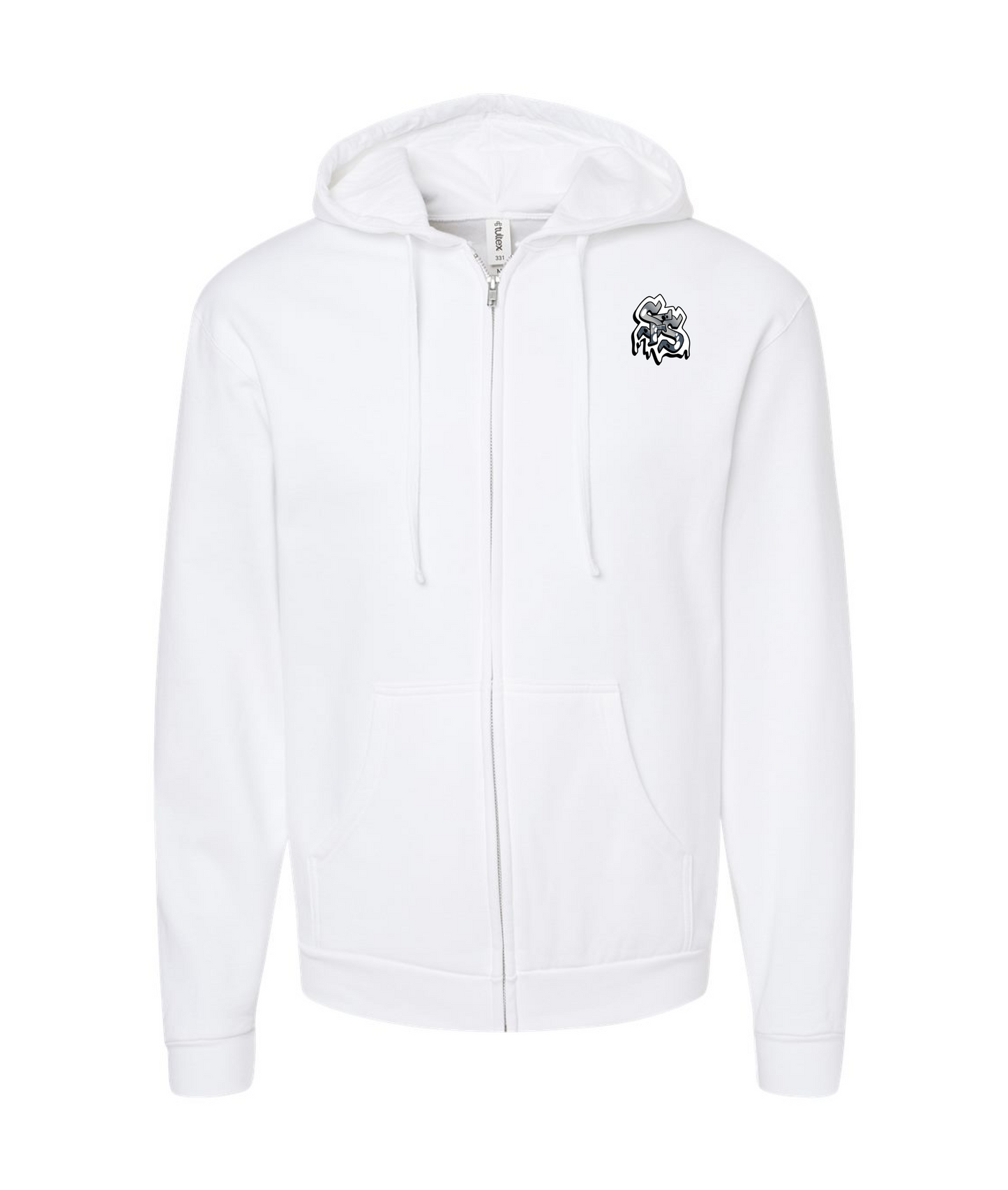 V-SFSTOP - Design 2 - White Zip Up Hoodie