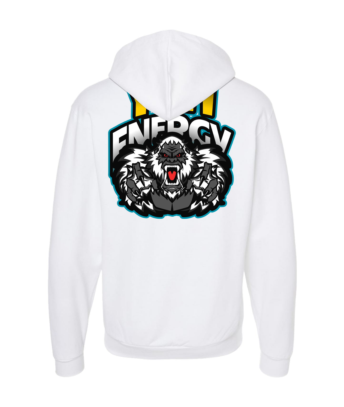 Squatch GQ Energy - Yeti Energy - White Zip Up Hoodie