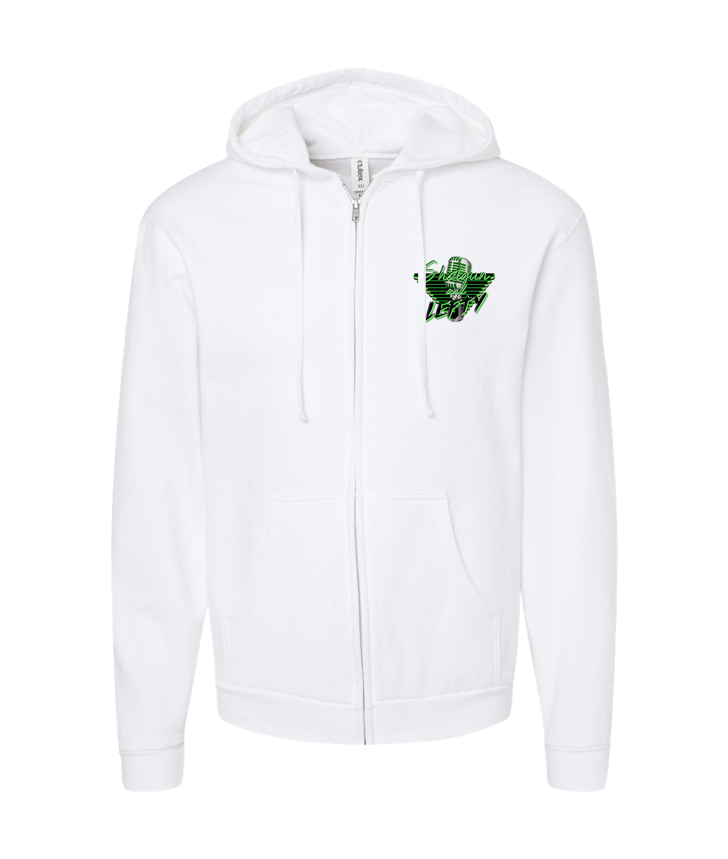 v-SHLETOP - DESIGN 1 - White Zip Up Hoodie