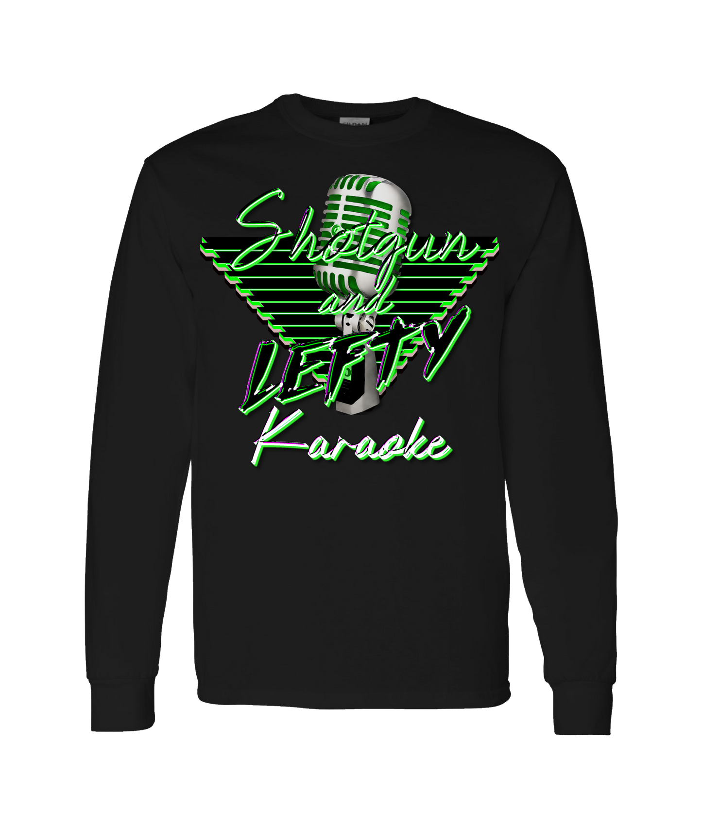 v-SHLETOP - DESIGN 2 - Black Long Sleeve T