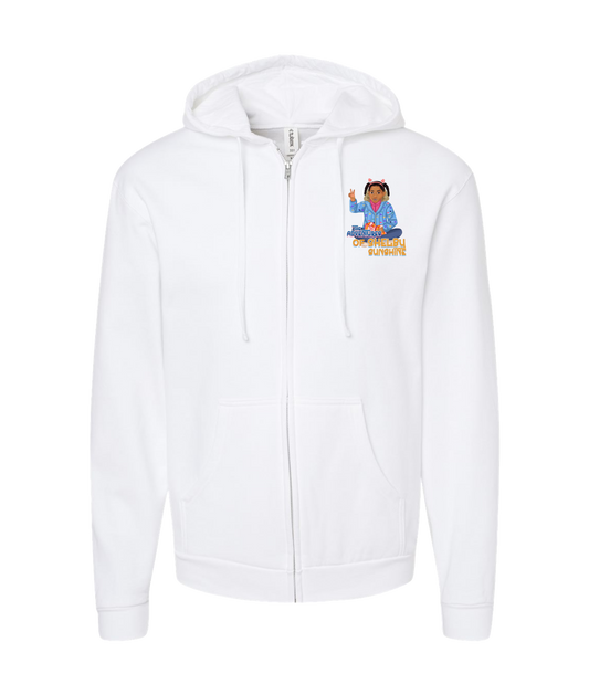 V-SHSUTOP - Shelby Sunshine - White Zip Up Hoodie