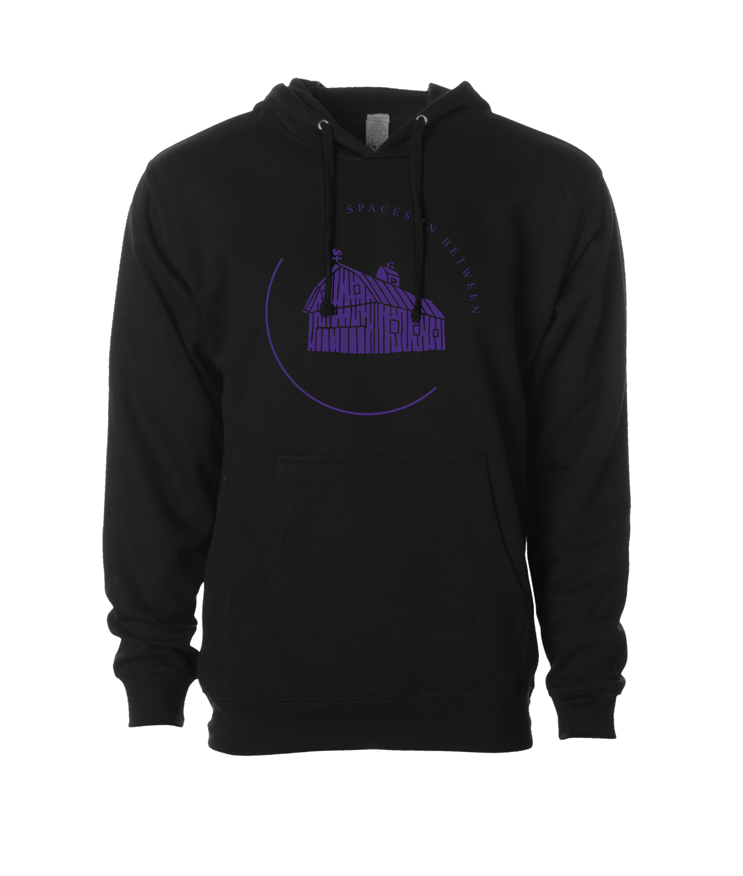 Spaces In Between - Purple Barn - Black Hoodie