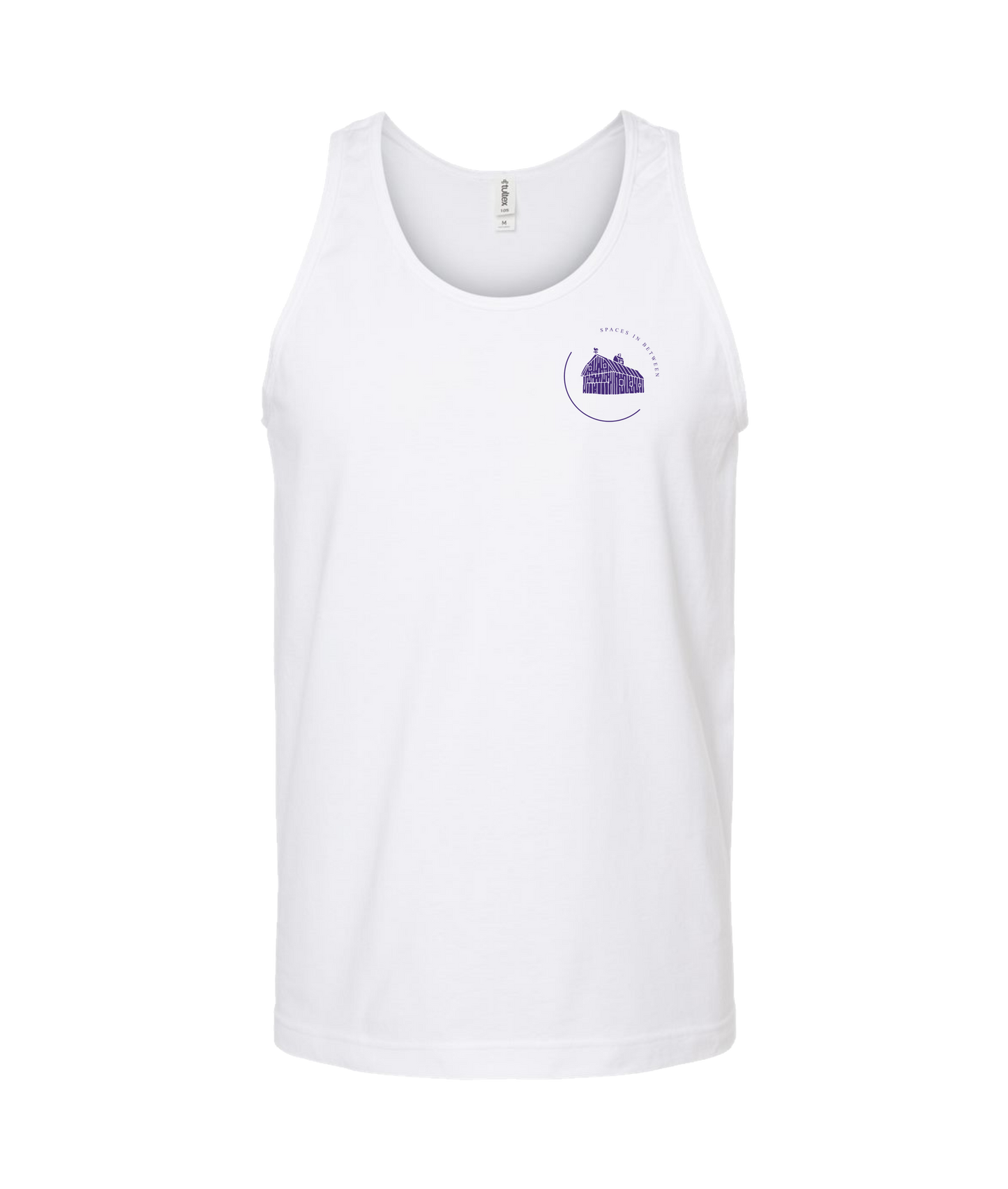 Spaces In Between - Purple Barn - White Tank Top