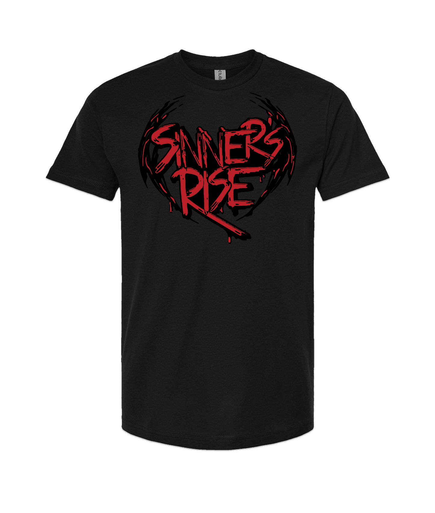 Sinner's Rise - Logo (red) - Black T-Shirt