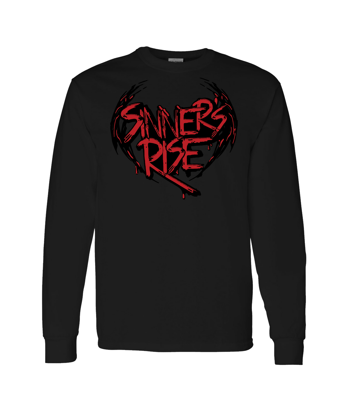 Sinner's Rise - Logo (red) - Black Long Sleeve T