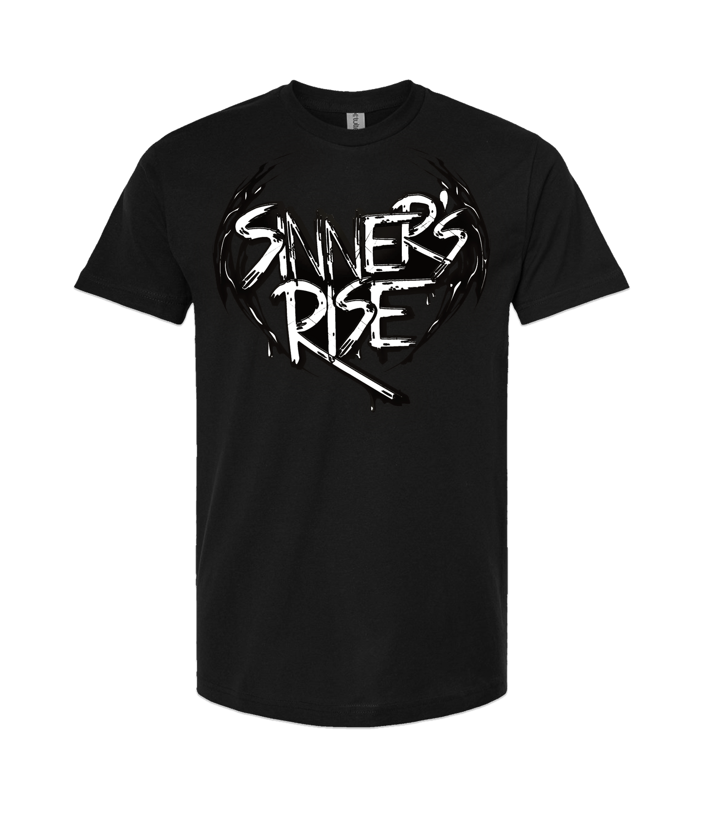 Sinner's Rise - Logo (white) - Black T Shirt