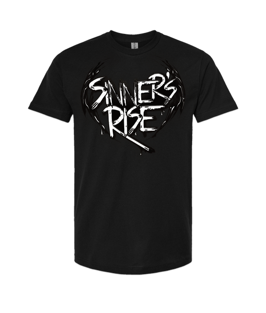 Sinner's Rise - Logo (white) - Black T Shirt