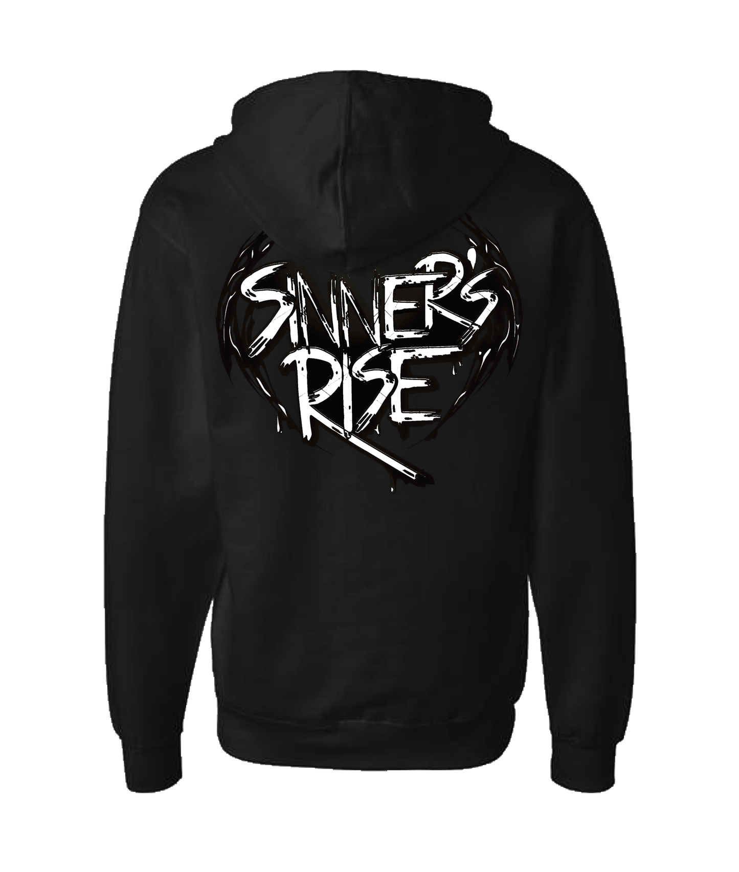 Sinner's Rise - Logo (white) - Black Zip Up Hoodie