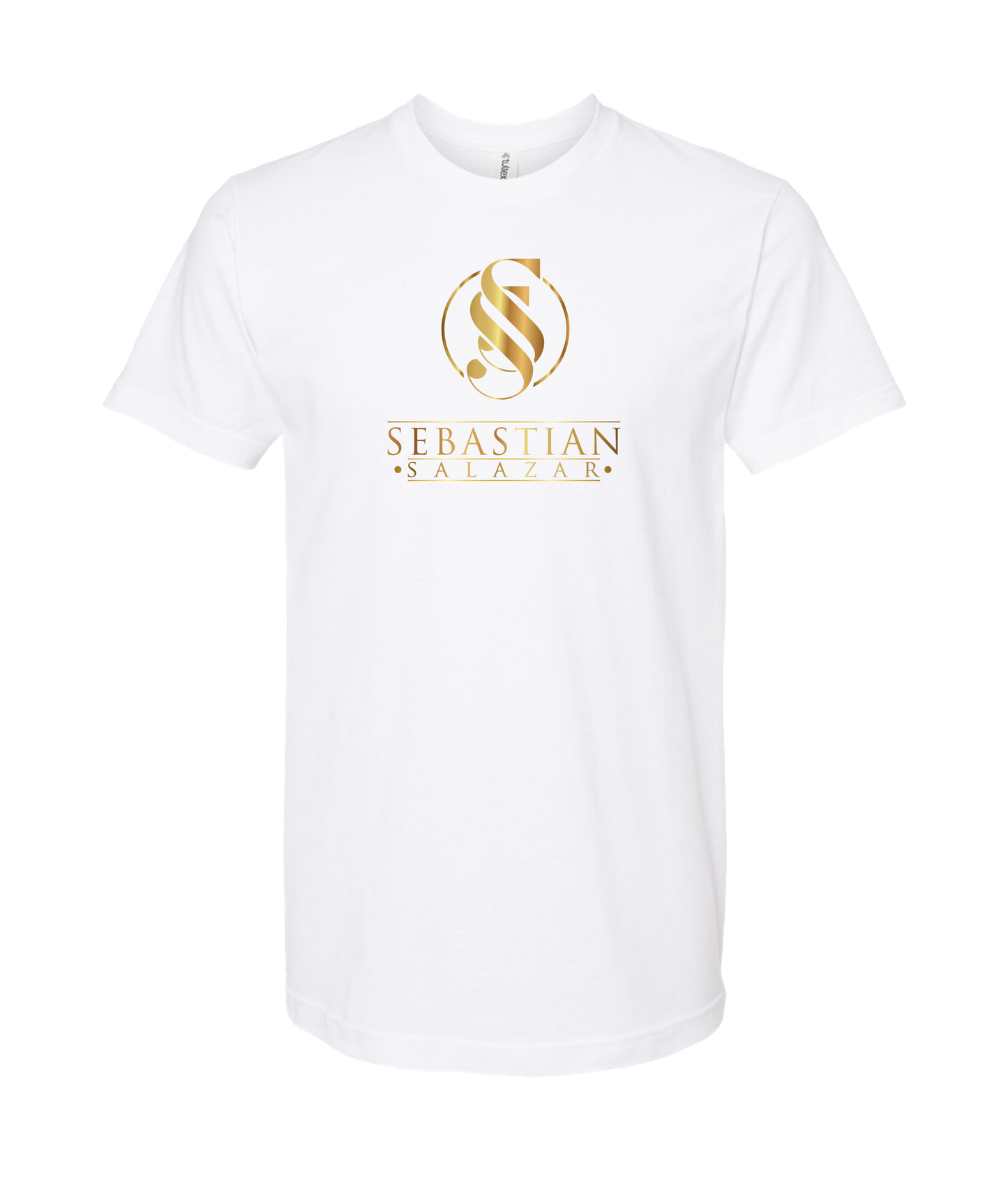 Sebastian Salazar - Gold Emblum  - White T Shirt