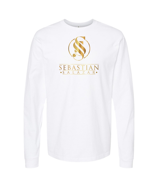 Sebastian Salazar - Gold Emblum  - White Long Sleeve T